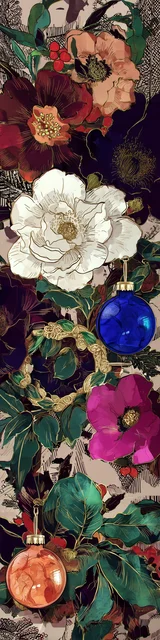 Free printable Christmas bookmarks of sparse Christmas ornaments